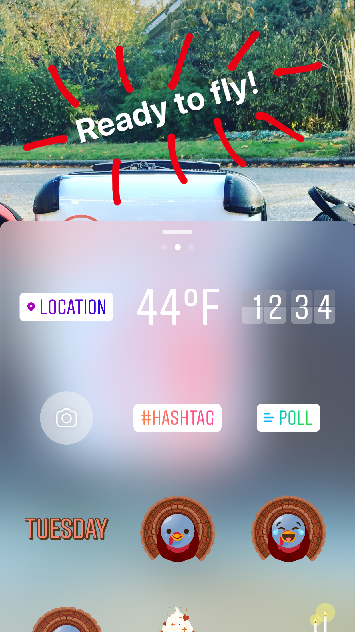 adding stickers, polls, location to instagram stories